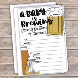 Baby is Brewing Baby Shower Invitations (20 Count) with Envelopes