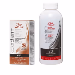 3.6oz) 6W Praline Wella Color Charm Permanent Haircolor - 6W + Developer (Vol. 20