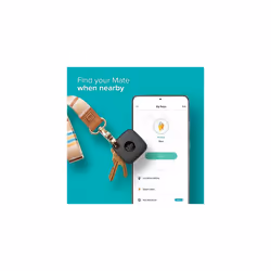 Mate + Lost and Found Labels - Bluetooth Tracker for Keys, Bags and More; QR Scannable Labels for Laptops, Water Bottles