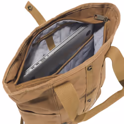 Carhartt Convertible  Durable Tote Bag with Adjustable Backpack Straps and Laptop Sleeve  Brown  One Size