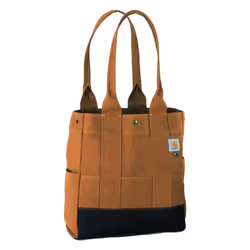 Carhartt Vertical Durable Tote Bag with Snap Closure Brown One Size