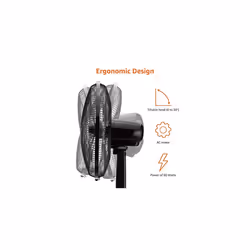 Height Tilt Angle Adjustable Oscillating Digital Dual 3Blade 3Speed Standing Pedestal Fan with Remote Control Black