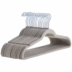 Amazon Basics Slim Velvet Non-Slip Suit Clothes Hangers Gray/Silver - Pack of 30