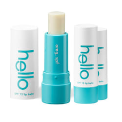 Hello Moisturizing Vegan Lip Balm SPF 15 Sweet Mint Beeswax Free Petrolatum Free and Parabens Free 015 Ounce Pack of 3