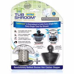 TubShroom Bathtub Hair Catcher Drain Protector Silicone Stainless Steel Standard