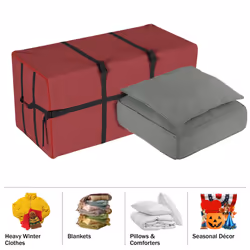 Christmas Tree Storage Bag for 7.5-Foot Artificial Trees - Canvas Storage Tote Protects Holiday Decorations and Inflatables by Elf Stor (Red