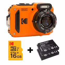 Kodak PIXPRO WPZ2OG6, 16.76 MP, 4608 x 3456 pixels, BSI CMOS, 4x, Full HD, Black, Orange