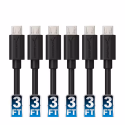 Sabrent CB-UM63, 0.9 m, USB A, Micro-USB B, USB 2.0, 0.48 Gbit/s, Black