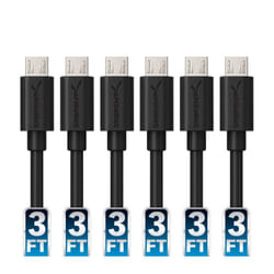 Sabrent CB-UM63 USB cable USB 2.0 0.9 m USB A Micro-USB B Black