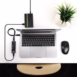 Plugable Technologies USB Hub with Ethernet, 3 port USB 3.0 Bus Powered Hub with Gigabit Ethernet Compatible with Windows, MacBook, Linux, Chrome OS, Includes USB C and USB 3.0 Cables - Additional view 6