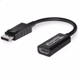 Plugable Technologies Active DisplayPort to HDMI Adapter, Uni-Directional, Driverless, Adapts Any Full-Sized DP Port to Enabl ...