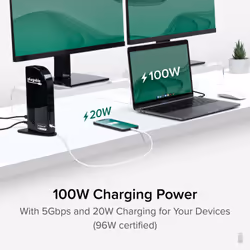 Plugable Technologies 13-in-1 USB-C Triple Monitor Docking Station with 100W Charging, Compatible with Windows, Mac, and Chrome with Thunderbolt 3 / 4 or USB-C (3x HDMI, 1x USB-C, 4x USB, Ethernet, SD Card Reader) - Additional view 4