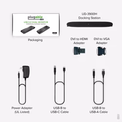 Plugable Technologies USB 3.0 Universal Laptop Docking Station for Windows and Mac (Dual Monitor: HDMI and DVI/HDMI/VGA, Gigabit Ethernet, Audio, 6 USB Ports) - Horizontal - Additional view 6