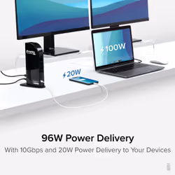 Plugable Technologies 4K USB C Docking Station Triple Monitor with 100W Power Delivery, USB C Dock for Thunderbolt 3 / 4, and USB-C Windows and Mac (3x HDMI and 3x DisplayPort, 1x USB-C, 4x USB 3.0, SD Card Reader) - Additional view 4