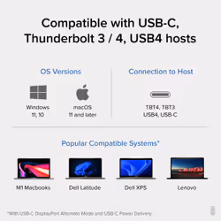 Plugable Technologies 4K USB C Docking Station Triple Monitor with 100W Power Delivery, USB C Dock for Thunderbolt 3 / 4, and USB-C Windows and Mac (3x HDMI and 3x DisplayPort, 1x USB-C, 4x USB 3.0, SD Card Reader) - Additional view 5