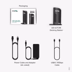 Plugable Technologies 4K USB C Docking Station Triple Monitor with 100W Power Delivery, USB C Dock for Thunderbolt 3 / 4, and USB-C Windows and Mac (3x HDMI and 3x DisplayPort, 1x USB-C, 4x USB 3.0, SD Card Reader) - Additional view 6