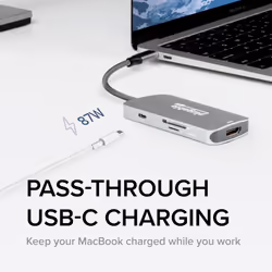 Plugable Technologies USB-C Hub 7-in-1, Driverless USB C Hub Compatible with Mac, Windows, Chromebook, USB4, Thunderbolt 4, and More (4K HDMI, 3 USB 3.0, SD & microSD Card Reader, 100W Charging) - Additional view 5