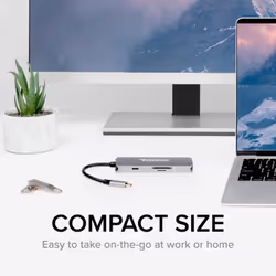Plugable Technologies USB-C Hub 7-in-1, Driverless USB C Hub Compatible with Mac, Windows, Chromebook, USB4, Thunderbolt 4, and More (4K HDMI, 3 USB 3.0, SD & microSD Card Reader, 100W Charging) - Additional view 7