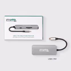 Plugable Technologies USB-C Hub 7-in-1, Driverless USB C Hub Compatible with Mac, Windows, Chromebook, USB4, Thunderbolt 4, and More (4K HDMI, 3 USB 3.0, SD & microSD Card Reader, 100W Charging) - Additional view 8