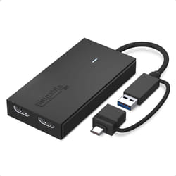 Plugable Technologies Dual Monitor Adapter for M1/M2/M3 Based macOS Systems, Windows, ChromeOS. Broad Compatibility - Thunderbolt, USB-C or USB 3.0 to HDMI Adapter for Dual Monitors at 1920x1080 @ 60Hz resolution
