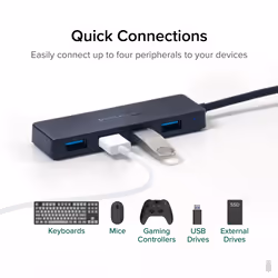 Plugable Technologies USB C to USB Adapter Hub, 4 Port USB 3.0 Hub, USB Splitter for Laptop, Compatible with Windows, MacBook Pro/Air, iPad Pro, Surface Pro, Chromebook, Linux, Android, Charging Not Supported - Additional view 5