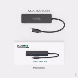 Plugable Technologies USB C to USB Adapter Hub, 4 Port USB 3.0 Hub, USB Splitter for Laptop, Compatible with Windows, MacBook Pro/Air, iPad Pro, Surface Pro, Chromebook, Linux, Android, Charging Not Supported - Additional view 6