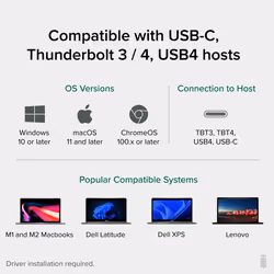 Plugable Technologies 12-in-1 USB C Triple Monitor Docking Station, Triple 4K Displays with 3x HDMI or 3x DisplayPort, Compatible with Mac, Windows, Thunderbolt, USB4, USB-C (60W PD, 6x USB Ports, Ethernet) - Additional view 4