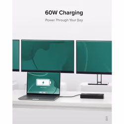 Plugable Technologies 12-in-1 USB C Triple Monitor Docking Station, Triple 4K Displays with 3x HDMI or 3x DisplayPort, Compatible with Mac, Windows, Thunderbolt, USB4, USB-C (60W PD, 6x USB Ports, Ethernet) - Additional view 5