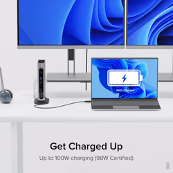 Plugable Technologies 16-in-1 Thunderbolt 4 Dock with 100W Charging, 4K Quad Monitor Setup for Thunderbolt 4 Windows Laptops, Thunderbolt Certified Dock with 2x HDMI, 2x DisplayPort, 2.5G Ethernet, 7x USB, SD - Additional view 6