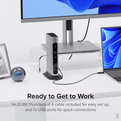 Plugable Technologies 16-in-1 Thunderbolt 4 Dock with 100W Charging, 4K Quad Monitor Setup for Thunderbolt 4 Windows Laptops, Thunderbolt Certified Dock with 2x HDMI, 2x DisplayPort, 2.5G Ethernet, 7x USB, SD - Additional view 8