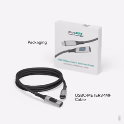 Plugable Technologies USB C Extension Cable 3.3 Ft, Digital Power Meter Tester for Monitoring USB-C Connections, Supports Fast Charging up to 240W, 4K 60Hz Display, 10Gbps Data, Digital Multimeter Tester - Additional view 7
