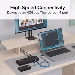 Plugable Technologies Thunderbolt 4 Dock with 100W Charging, Thunderbolt Certified, Laptop Docking Station Dual Monitor Single 8K or Dual 4K HDMI for Windows and Mac, 4X USB, Gigabit Ethernet (TBT4-UD5) - Additional view 4