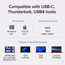 Plugable Technologies Thunderbolt 4 Dock with 100W Charging, Thunderbolt Certified, Laptop Docking Station Dual Monitor Single 8K or Dual 4K HDMI for Windows and Mac, 4X USB, Gigabit Ethernet (TBT4-UD5) - Additional view 5