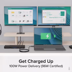 Plugable Technologies Thunderbolt 4 Dock with 100W Charging, Thunderbolt Certified, Laptop Docking Station Dual Monitor Single 8K or Dual 4K HDMI for Windows and Mac, 4X USB, Gigabit Ethernet (TBT4-UD5) - Additional view 6