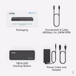 Plugable Technologies Thunderbolt 4 Dock with 100W Charging, Thunderbolt Certified, Laptop Docking Station Dual Monitor Single 8K or Dual 4K HDMI for Windows and Mac, 4X USB, Gigabit Ethernet (TBT4-UD5) - Additional view 7