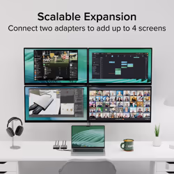 Plugable Technologies USB C to HDMI Adapter, Dual Monitor 4K 60Hz for Apple Mac M1/M2/M3, DisplayLink Multiple Displays for Thunderbolt Macbook or iMac, Driver Required (USBC-6950M) - Additional view 5