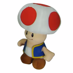 Nintendo Official Super Mario Toad Plush, 8""