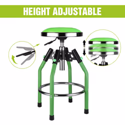 WORKPRO Garage Bar Stool  Heavy Duty Adjustable Hydraulic Shop Stool  29in to 33. 86in  330-Pound Capacity  Green