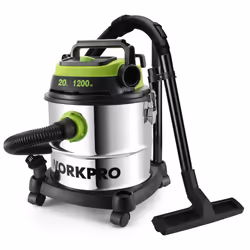 WORKPRO 1200W 20L Wet and Dry Vacuum Cleaner with HEPA, 3-in-1 Blower Function, Powerful Industrial Dust Extractor with Stain ...