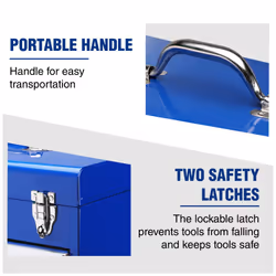 WORKPRO Tool Box with Drawers  18 Inch Metal Tool Box with 2 Drawers and 1 Top Storage  Portable Tool Box Metal Latch and Liner for Garage  Office and