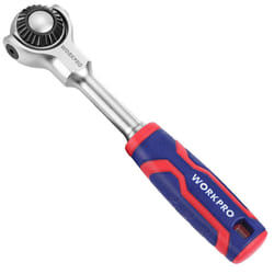 Swivel Head Ratchet 72-Tooth, 1/4" Socket Wrench Handle with Flexible Head, 270Swivel Reversible Ratchet with 72-Teeth, Quick Release Socket Wrench