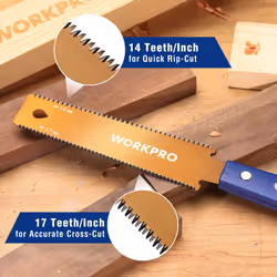 150mm Japanese Pull Saw, Compact Double-Edged Flush Cut Saw with 14&17 TPI, SK5 Flexible Blade Hand Saw for Craft, Hobby, DIY, Trim Pull Saw for
