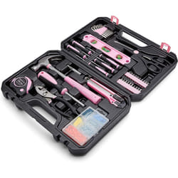 Amazon Basics DIY Household Tool Set With Storage Case  142 Piece  Pink  13.39 x 9.25 x 2.95 inch