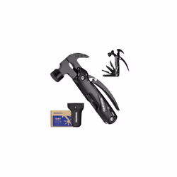 12 in 1 Multi-Tool Hammer with Carry Bag-Pure Black, Multi Tool with Pliers, Nail Remover,Saw, Bottle Opener, Screwdriver, Mu ...
