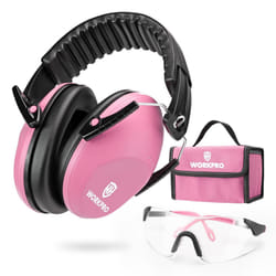 WORKPRO Noise Cancelling Headphones Kids  Kids Safety Glasses  NRR 25dB Noise Reduction Safety  Kids Ear Protection Ear Muffs Set come with Safety Gla