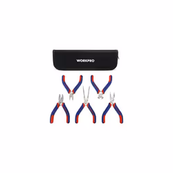 WORKPRO Mini Pliers Set Jewelry Pliers 5-Piece, Including Linesman Pliers, Long Nose Pliers, Diagonal Pliers, End Cutting, Ne ...