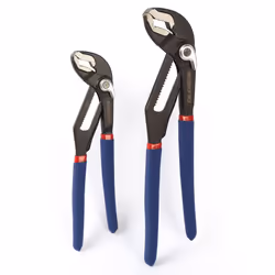 WORKPRO Water Pump Pliers 200mm (8") and 250mm (10") Length 46mm Jaw Capacity Adjustable Grips and Slip Joint Plier Set 2 Pie ...