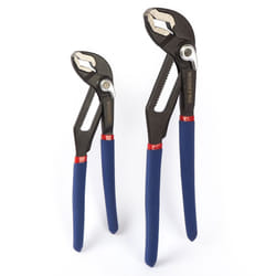 WORKPRO Water Pump Pliers 200mm (8") and 250mm (10") Length 46mm Jaw Capacity Adjustable Grips and Slip Joint Plier Set 2 Piece