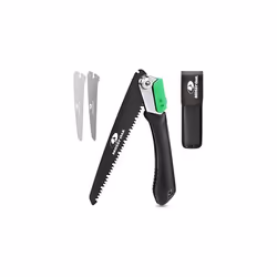 Mossy Oak Pruning Saw, Folding Hand Saw with Secure Lock, 3 Blades Made of Cr-V and 65Mn, for Wood, Bone, PVC, Tree Pruning,  ...