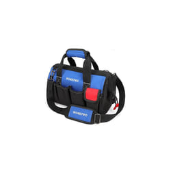 WORKPRO 14-Inch Tool Bag Organiser, Small Tool Bag, Muti-Purpose Wide Open Mouth Tool Storage Bag with Adjustable Shoulder Strap